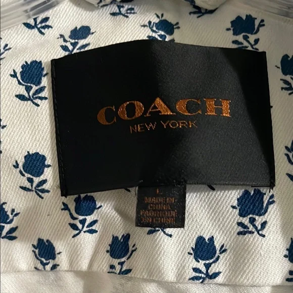 COACH Women's White and Blue Jacket - Picture 3 of 7